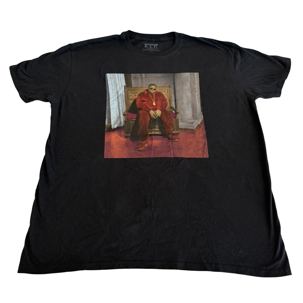 The Notorious B.I.G. Biggie Smalls Throne Graphic T-Shirt Black Men's 2X